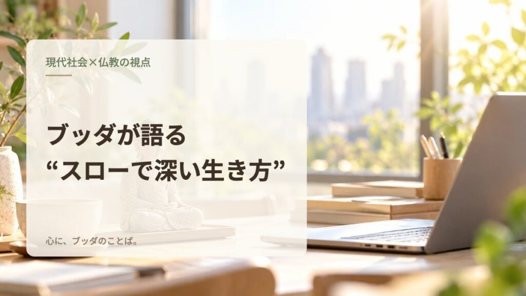 ブッダが語る“スローで深い生き方”