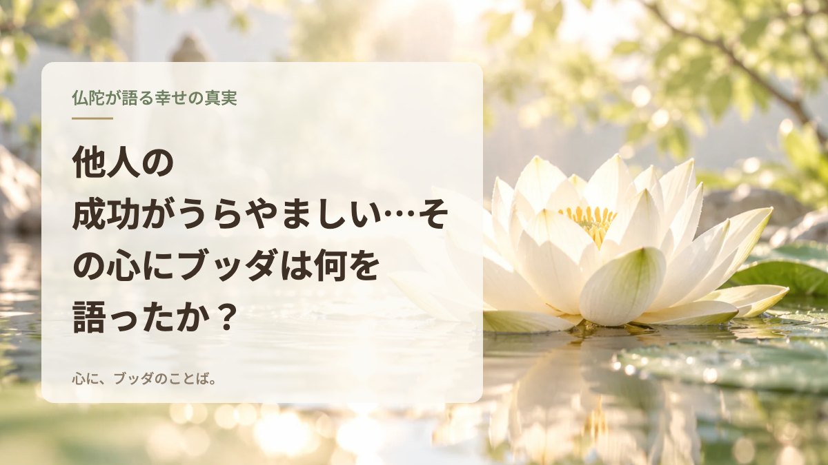 他人の成功がうらやましい…その心にブッダは何を語ったか？