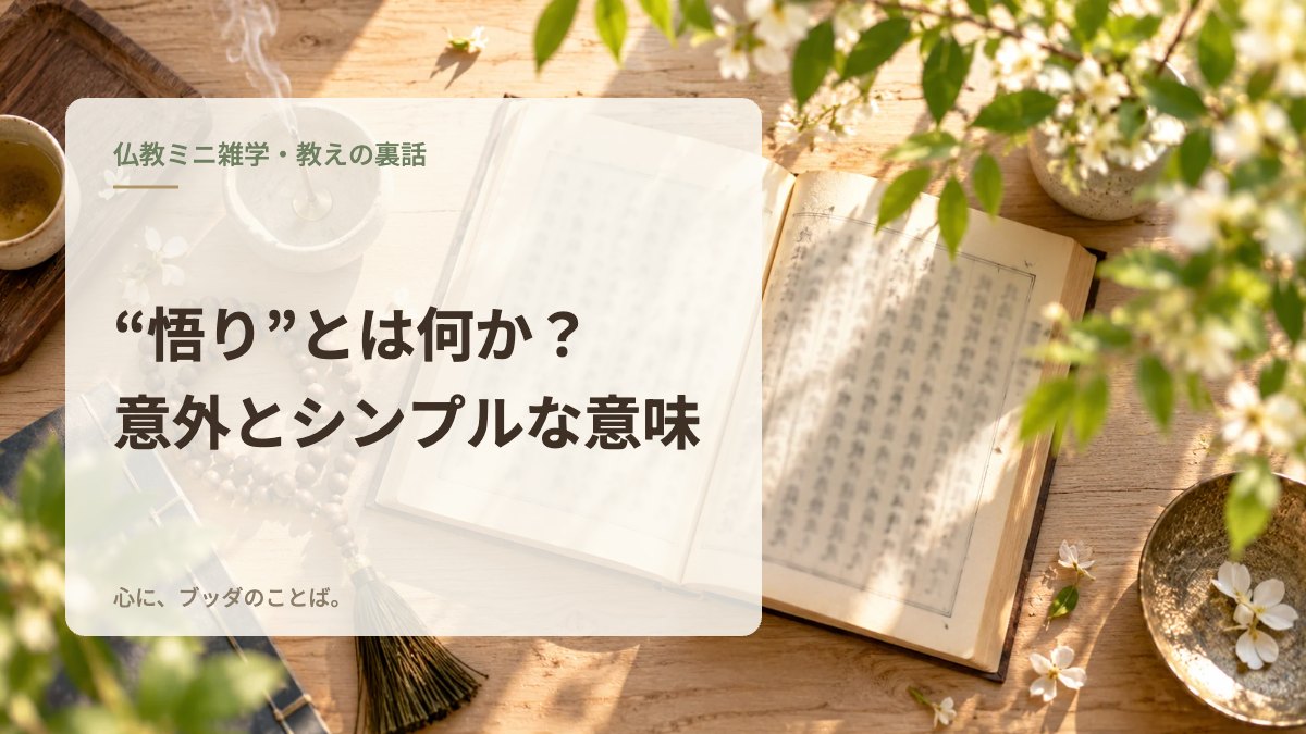 “悟り”とは何か？意外とシンプルな意味