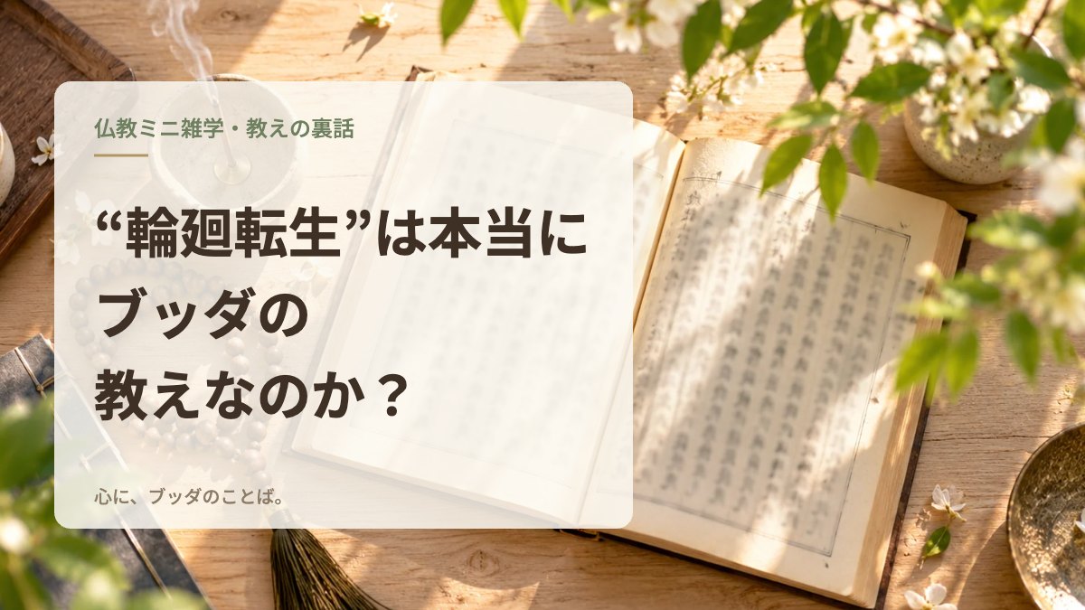 “輪廻転生”は本当にブッダの教えなのか？