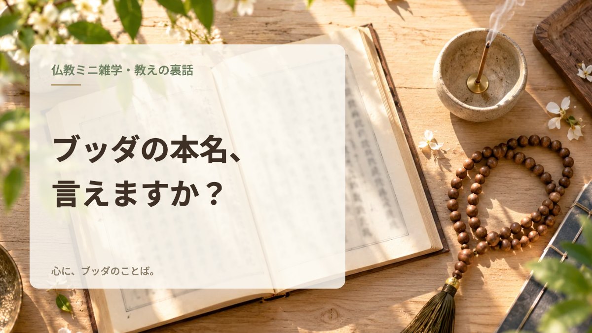ブッダの本名、言えますか？